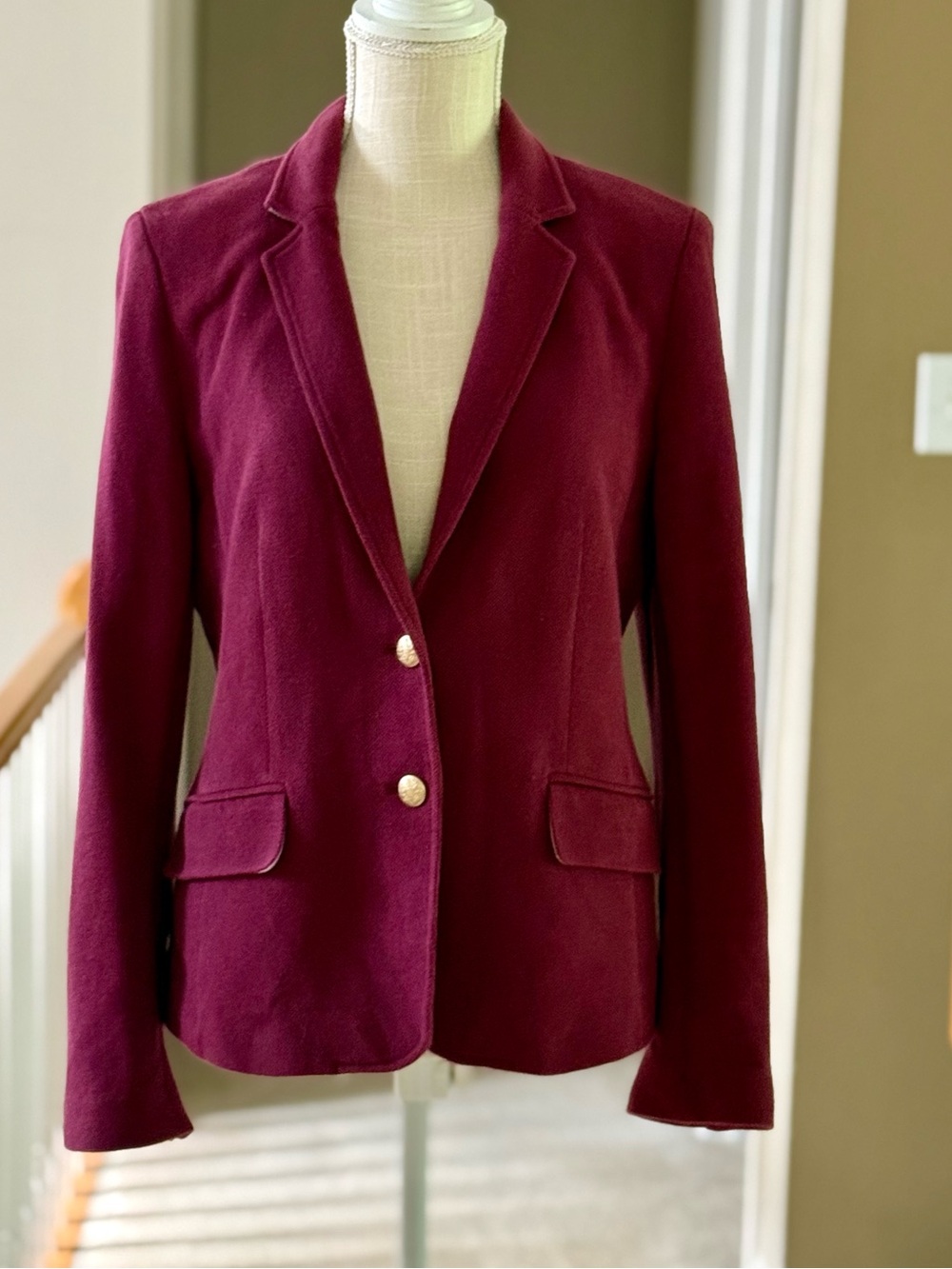 Banana Republic Deep Burgundy Tailored Blazer